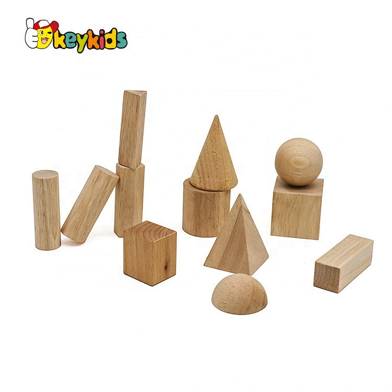 Top sale 12 pieces wooden children building blocks for wholesale W13A178