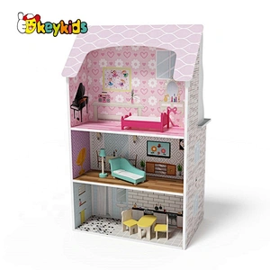 Original Design Kids 2 In 1 Wooden Small Barbie Playhouse And Kitchen Toys For Role Play W06A371D