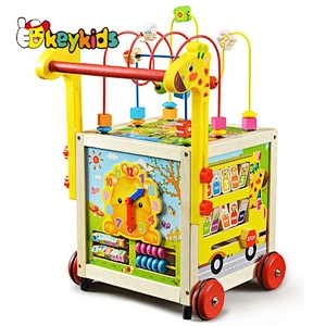 On sale educational wooden push walker for baby W16E055