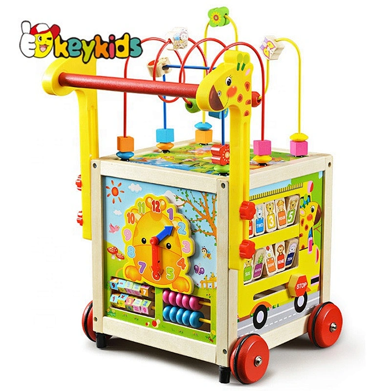 On sale educational wooden push walker for baby W16E055