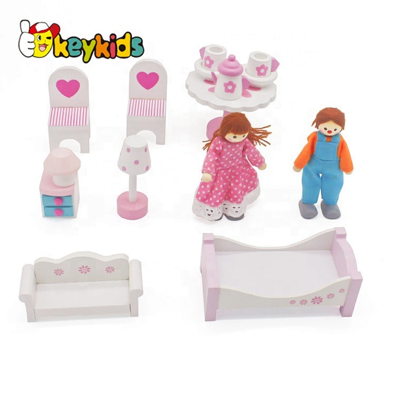 New arrival girls lovely wooden toy tea set house with accessories W06A322