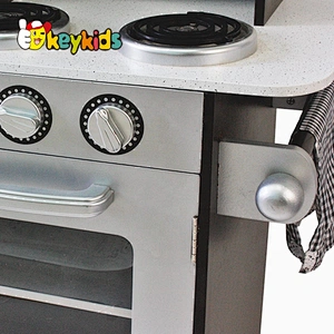 wholesale cheap espresso wooden pretend toy kitchen set for kids W10C337
