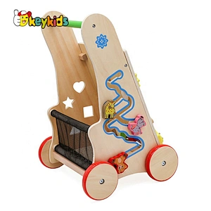 Best design activity play wooden baby walker with wheels W16E146