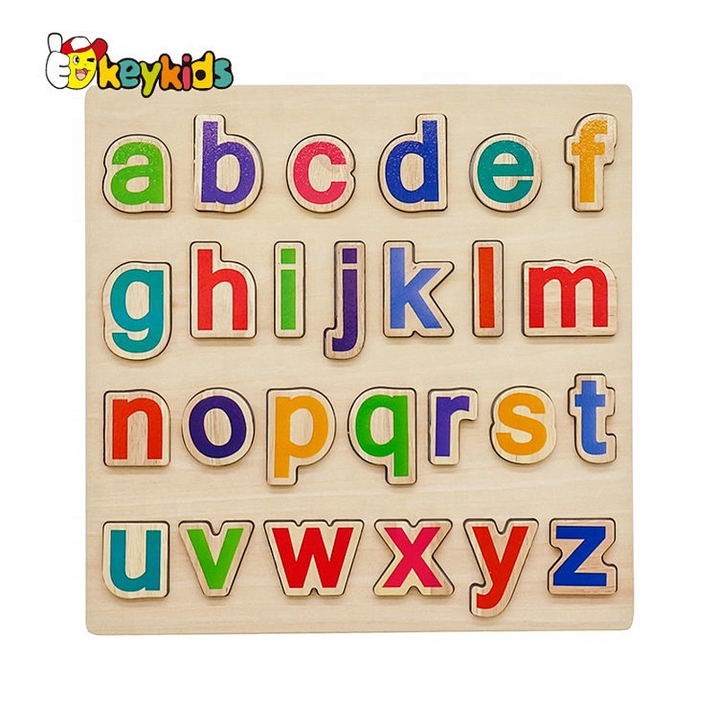 Customize kids educational wooden abc learning toy for sale W14B126