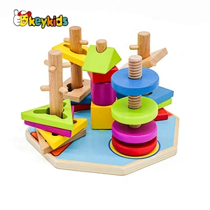 2019 New design stacking wooden baby shape sorter for early development W13E084