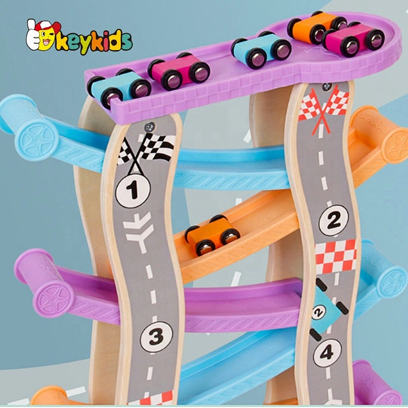 Most popular preschool wooden ramp racer toy for children W04E116
