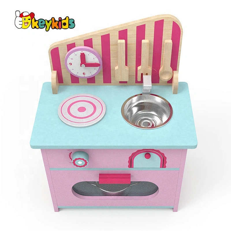 Original Design pretend play wooden mini kitchen set for girls W10C427