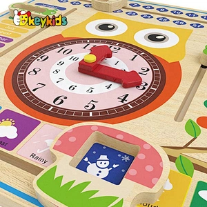 New Original Design educational toys wooden learning clock for children W09F018
