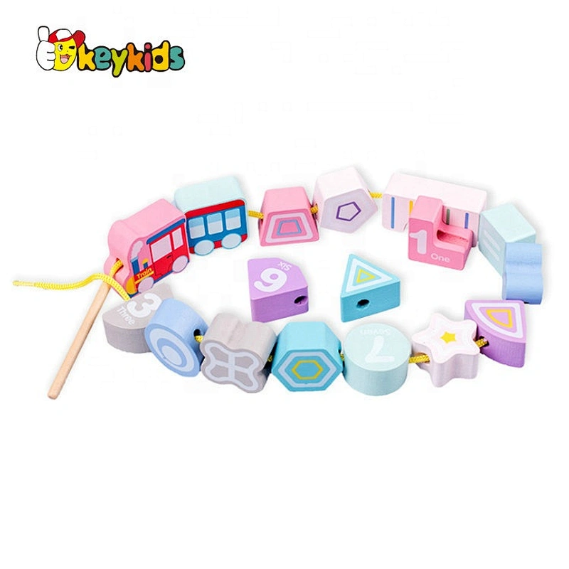 New released preschool diy wooden lacing game for toddlers W11E171