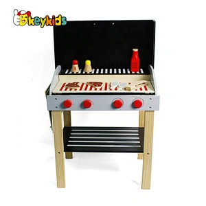 Top sale children role play children wooden toy bbq for wholesale W10D123