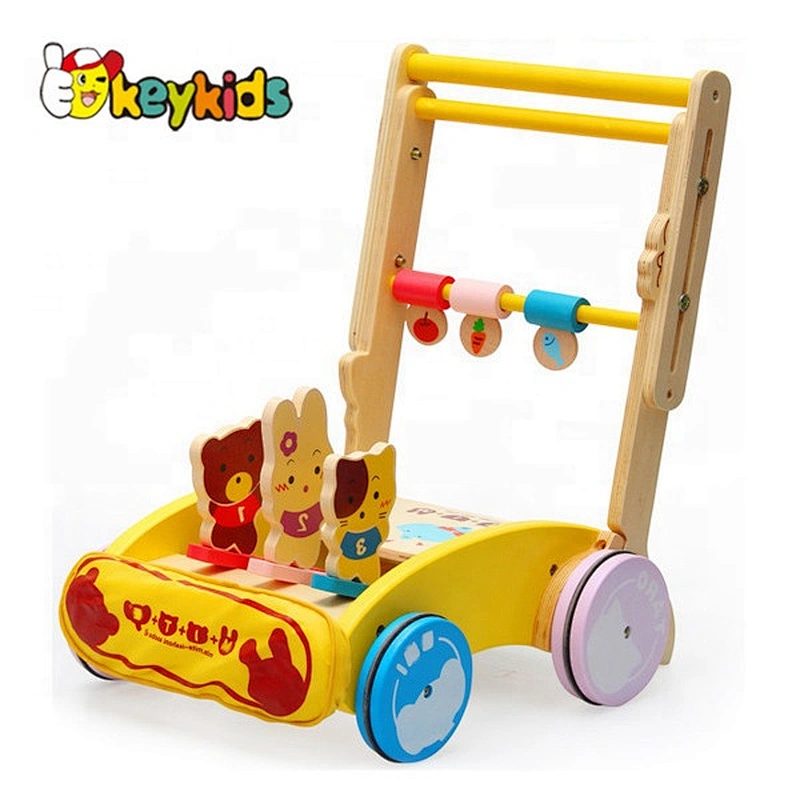 Customize preschool push wooden walker toy for toddlers W16E005