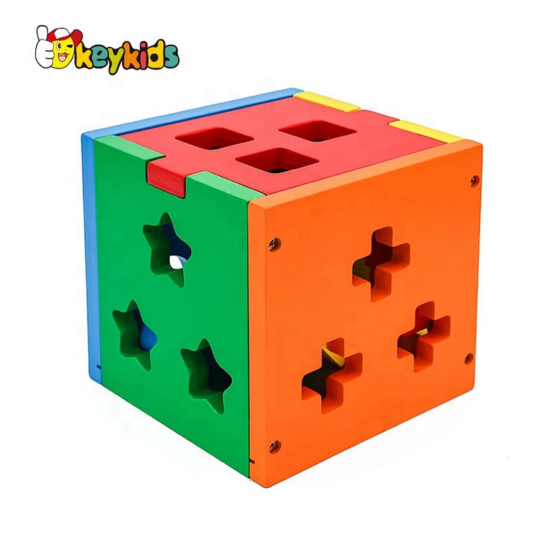 2019 New arrival shape sorting wooden learning boxes for toddlers W12D117