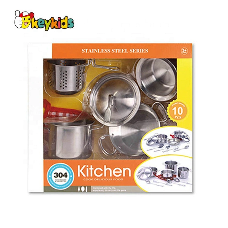 wholesale 8 PCS metal kitchen toy pots and pans set for kids M03A001