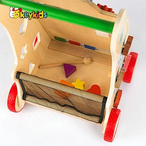 Best design activity play wooden baby walker with wheels W16E146
