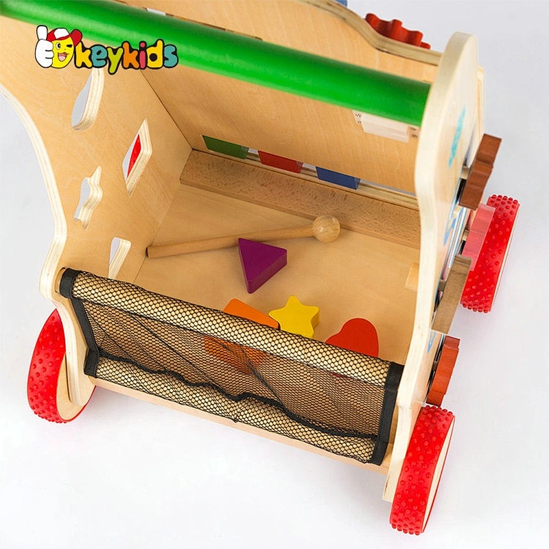 Best design activity play wooden baby walker with wheels W16E146