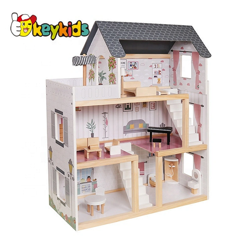 New Design Wooden Barbie Doll House Set For Sale W06A413