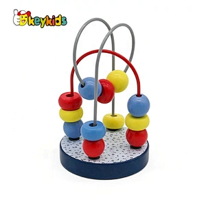 Customize colored mini wooden wire bead maze toys for baby W11B262