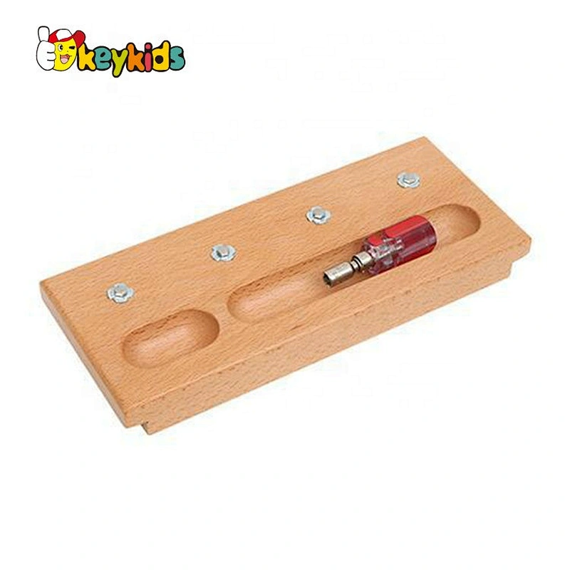 Top fashion school aids wooden montessori screw board for children W12F106