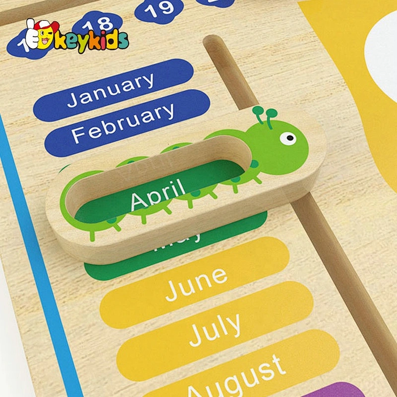 New Original Design educational toys wooden learning clock for children W09F018