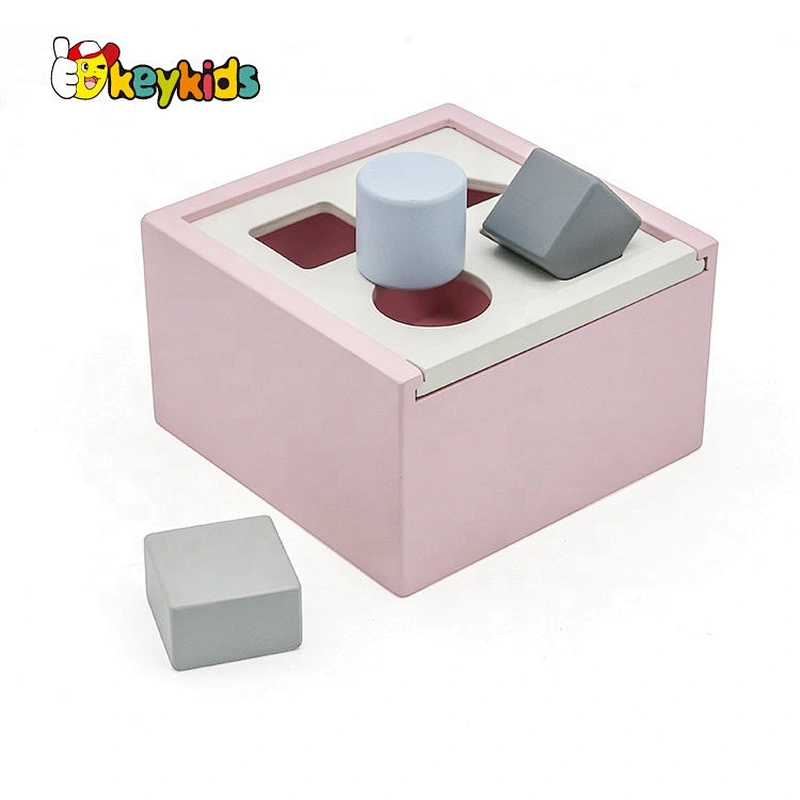 New design preschool pink wooden pound a peg toy for children W11G047