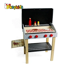 Top sale children role play children wooden toy bbq for wholesale W10D123