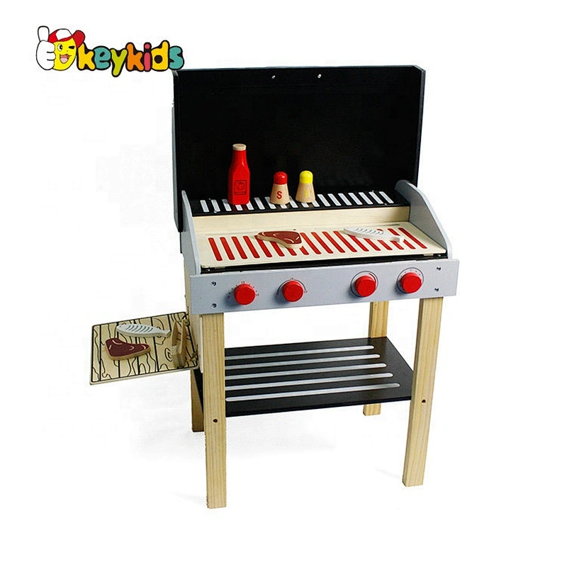 Top sale children role play children wooden toy bbq for wholesale W10D123