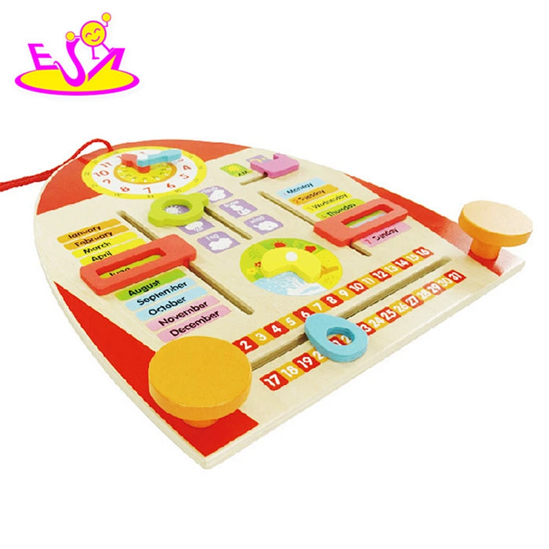 new fashion educational calendar wooden first toy for baby development W09F001