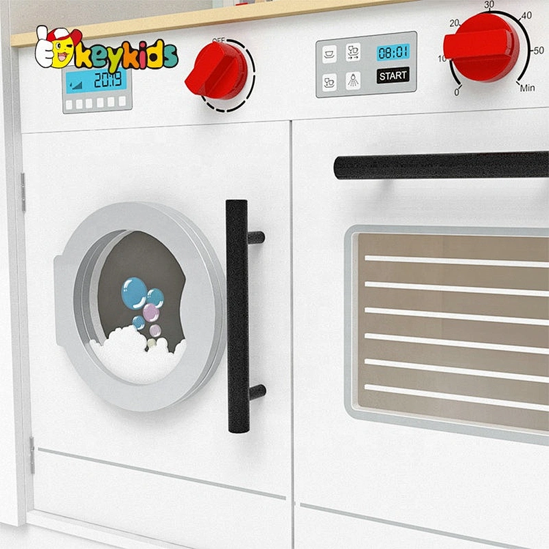 New released white wooden kids kitchen play set for wholesale W10C609