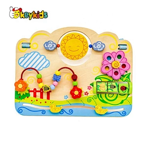 2019 Top sale DIY bear wooden montessori busy board for kids W12D120