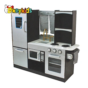 wholesale cheap espresso wooden pretend toy kitchen set for kids W10C337