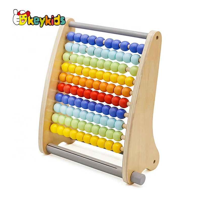 Customize educational wooden abacus counting toy for toddlers W12A046