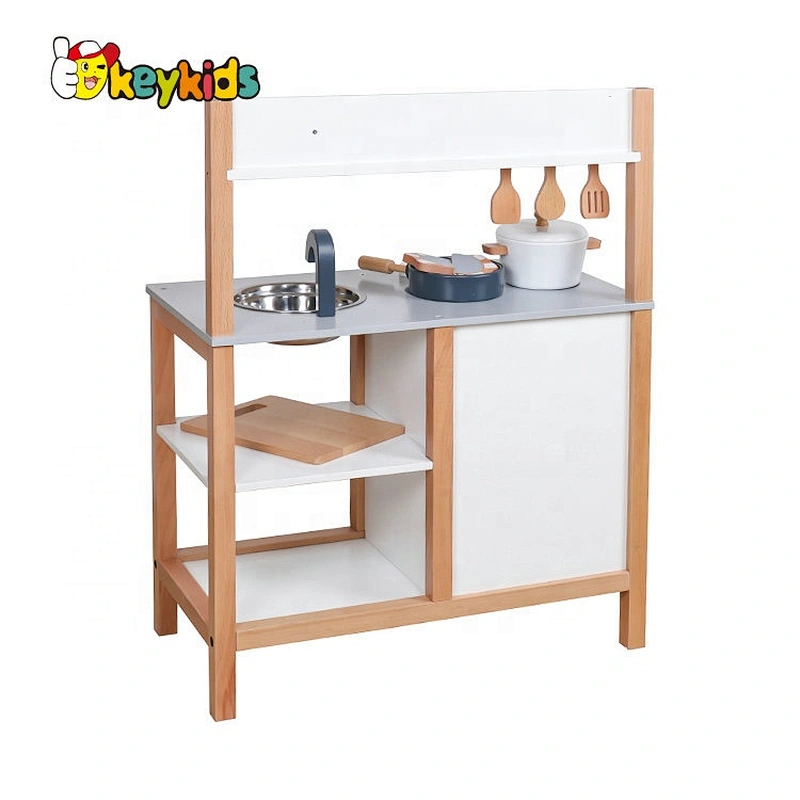 Top sale pretend game wooden kids play cooking set with accessories W10C402