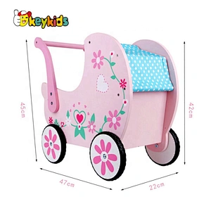 Best Sale Educational Pink Wooden Baby Walker For Kids W16E130