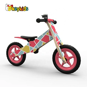 New design girls pink wooden toy bike for wholesale W16C275
