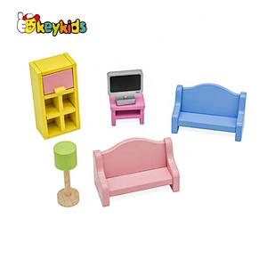 On sale pretend play mini wooden doll house furnitures for kids W06B101