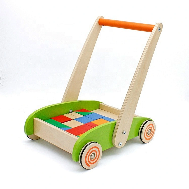 Wholesale Wooden Push Cart With Blocks W16E066