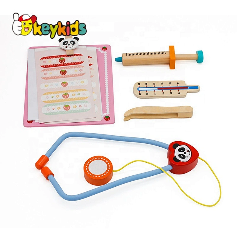 Wholesale cheap kids wooden toy doctor kit for preschool W10D012