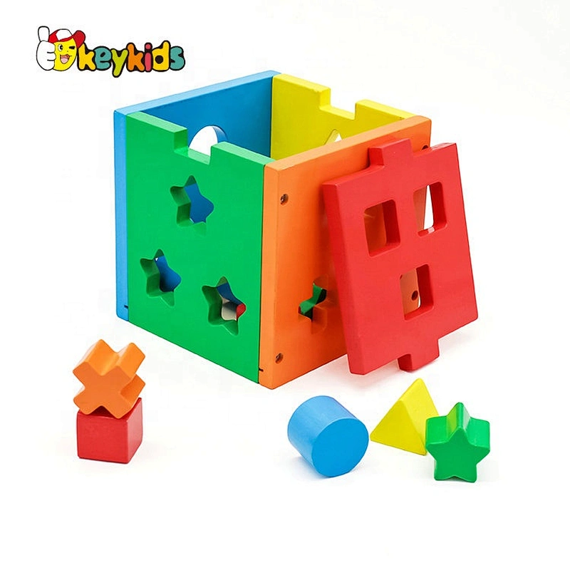 2019 New arrival shape sorting wooden learning boxes for toddlers W12D117