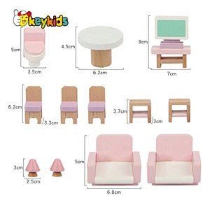 New released children wooden miniature room kits for pretend play W06A388