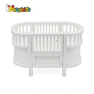 Pretend play furniture toys wooden doll crib for children 3+ W06B094