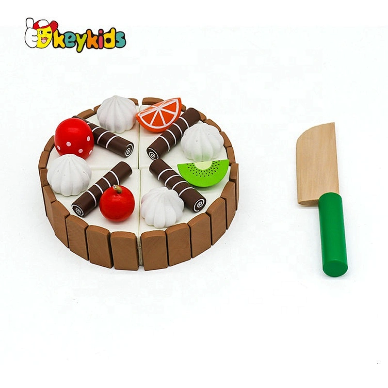 Most Popular Pretend Cutting Cake Set Kids Wooden Pretend Play Set W10B321