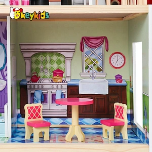 New style 13 furniture pieces children luxury wooden toy dream cottages W06A225