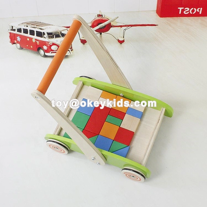 Wholesale Wooden Push Cart With Blocks W16E066
