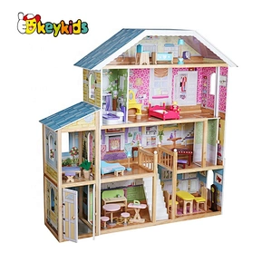 New Hottest Kids Pretend Wooden Doll House Set For Multi Play W06A358