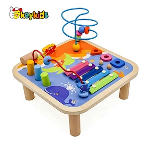 New design educational wooden baby activity table for wholesale W12D196