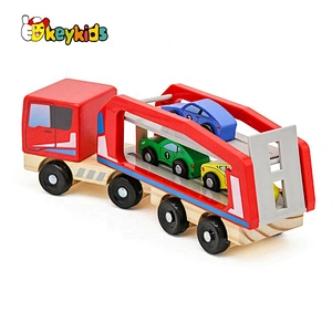 New kids mini wooden toy tractor and trailer for wholesale W04A413