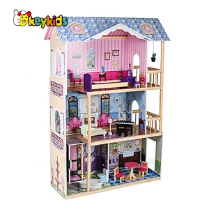 New style 13 furniture pieces children luxury wooden toy dream cottages W06A225