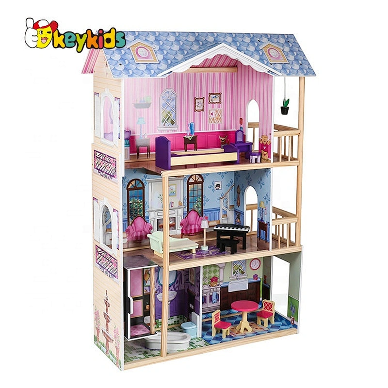New style 13 furniture pieces children luxury wooden toy dream cottages W06A225