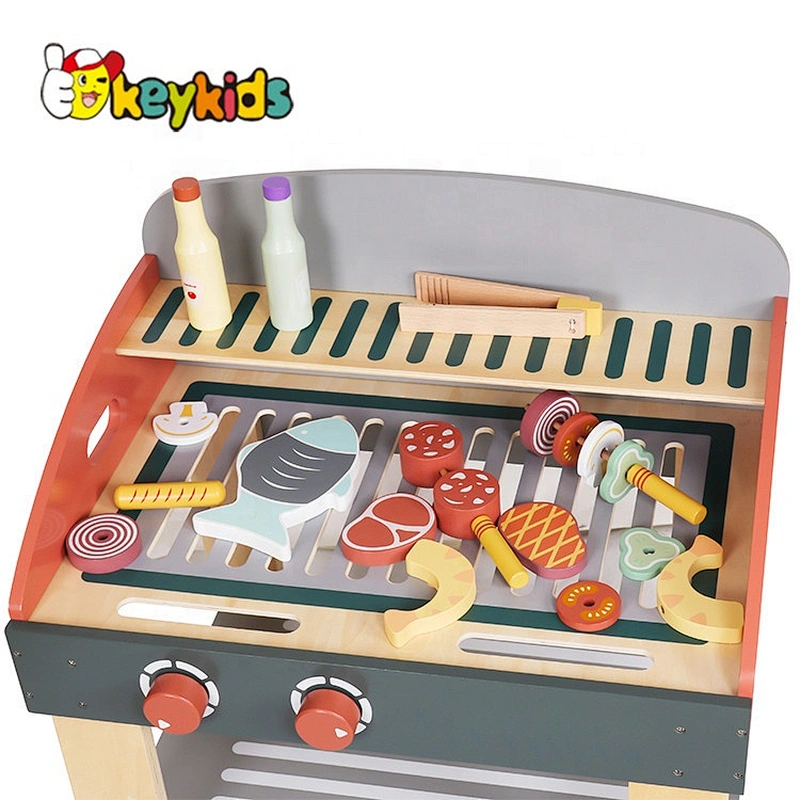 wholesale pretend play wooden toy bbq set for children W10D279