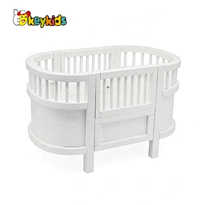Pretend play furniture toys wooden doll crib for children 3+ W06B094